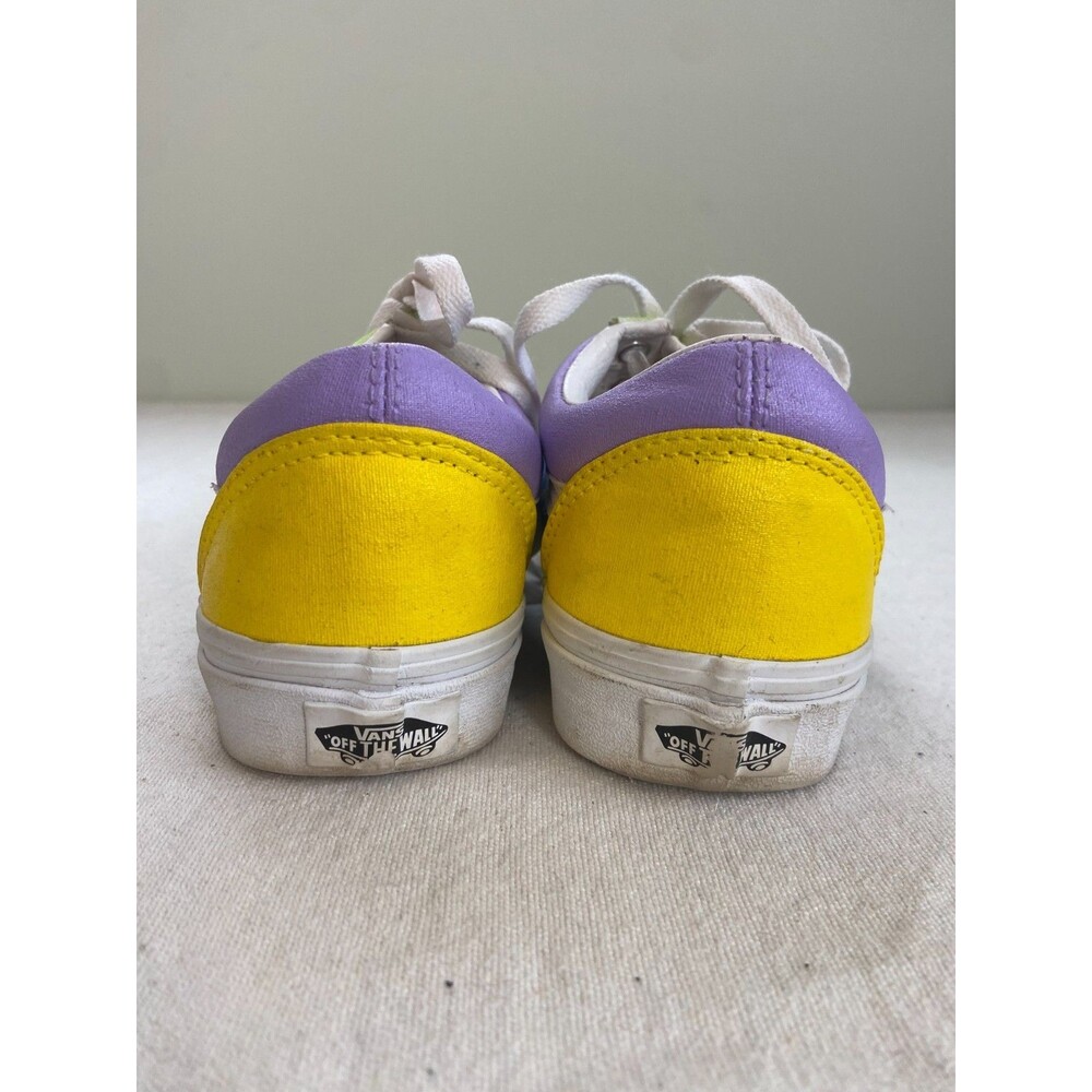 Vans Old Skool Women's Size 7 Mens 5.5 Colorblock Skate Shoes Neon Purple Green - Picture 4 of 10